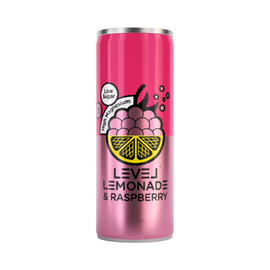 Level Lemonade & Raspberry Can 300ml - 12 Pack