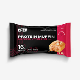 My Muscle Chef Protein Muffin 90g Raspberry & White Choc - 12 Pack