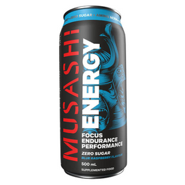 Musashi Energy Drink 500ml Blue Raspberry - 12 Pack