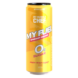 My Muscle Chef Energy Drink 355ml Mango Peach Sunset - 12 Pack