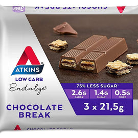 Atkins Endulge Low Carb 64g 3 Bar Chocolate Break - 14 Pack