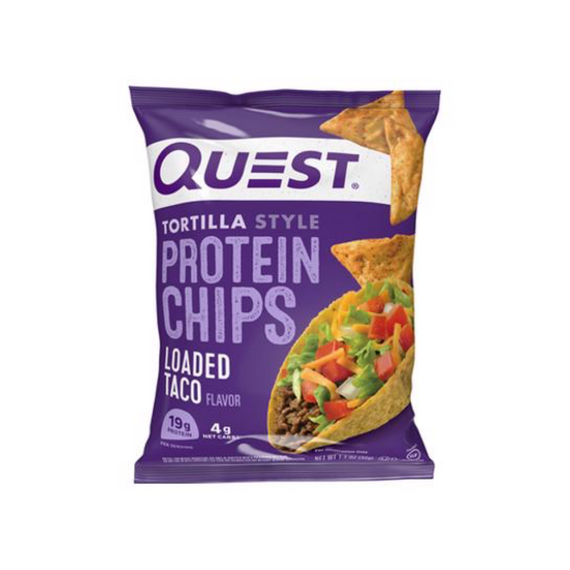 Quest Tortilla Protein Chips 32g - Loaded Taco - 8 Pack