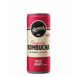 Remedy Kombucha Can 250ml Wild Berry - 6 x 4 Pack