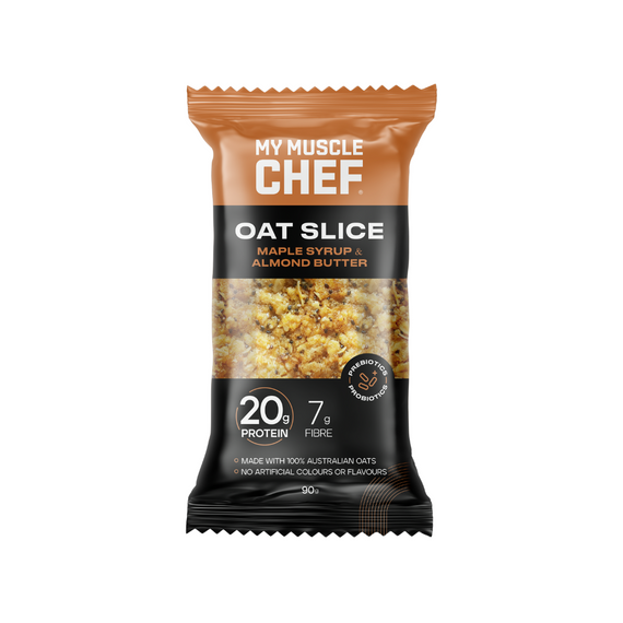 My Muscle Chef Oat Slice 90g Maple Syrup & Almond Butter - 12 Pack
