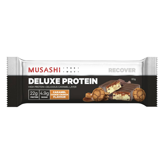 Musashi Deluxe Protein Bar - 60g - Caramel Cookie Crunch - 12 Pack