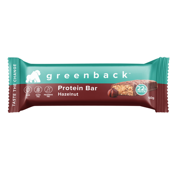 Greenback Plant Protein Bar 50g Hazelnut 12 Pack