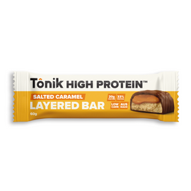 Tonik High Protein Layered Bar 60g Salted Caramel - 12 Pack