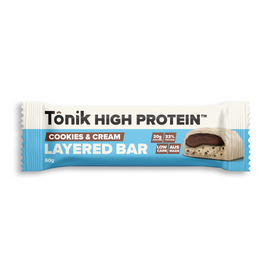 Tonik High Protein Layered Bar 60g Cookies & Cream - 12 Pack