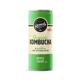 Remedy Kombucha Can 250ml Apple Crisp - 6 x 4 Pack