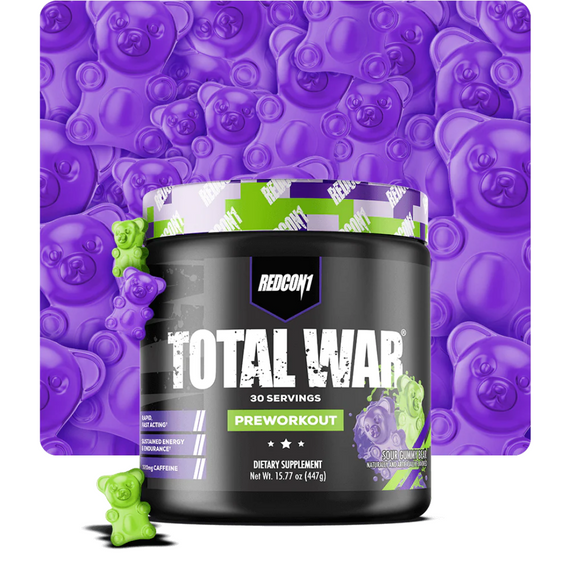 TOTAL WAR Pre Workout 30 Serves - Sour Gummy Bear