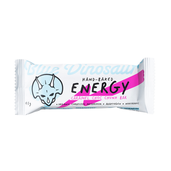 Blue Dinosaur Energy Bar 45g Caramel Choc Chunk - 12 Pack