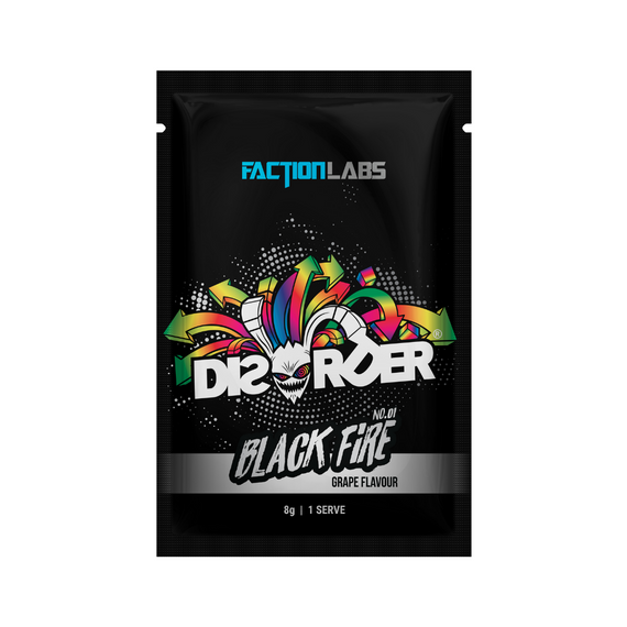 Faction Labs DISORDER Pre-Workout 8g Sachet Black Fire - 10 Pack