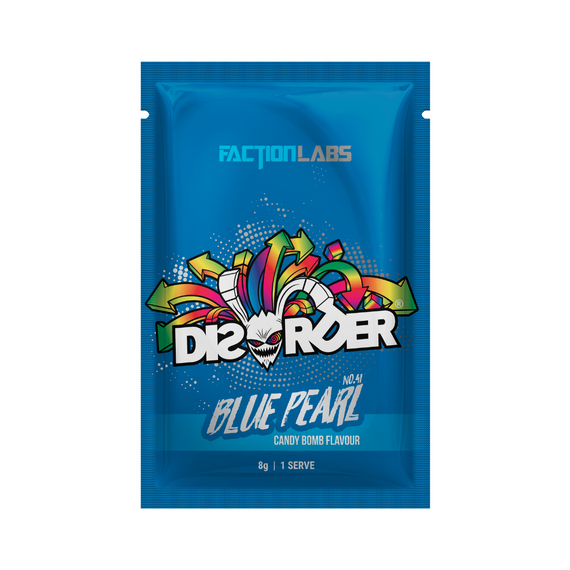 Faction Labs DISORDER Pre-Workout 8g Sachet Blue Pearl - 10 Pack