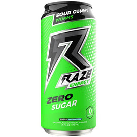 Raze Energy Drink 473ml Sour Gummy Worms - 12 Pack