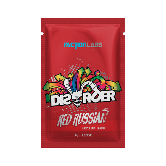 Faction Labs DISORDER Pre-Workout 8g Sachet Red Russian - 10 Pack